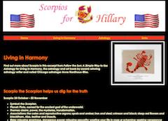 Scorpios for Hillary website features art, analysis by artist and astrologer Anne Nordhaus-Bike